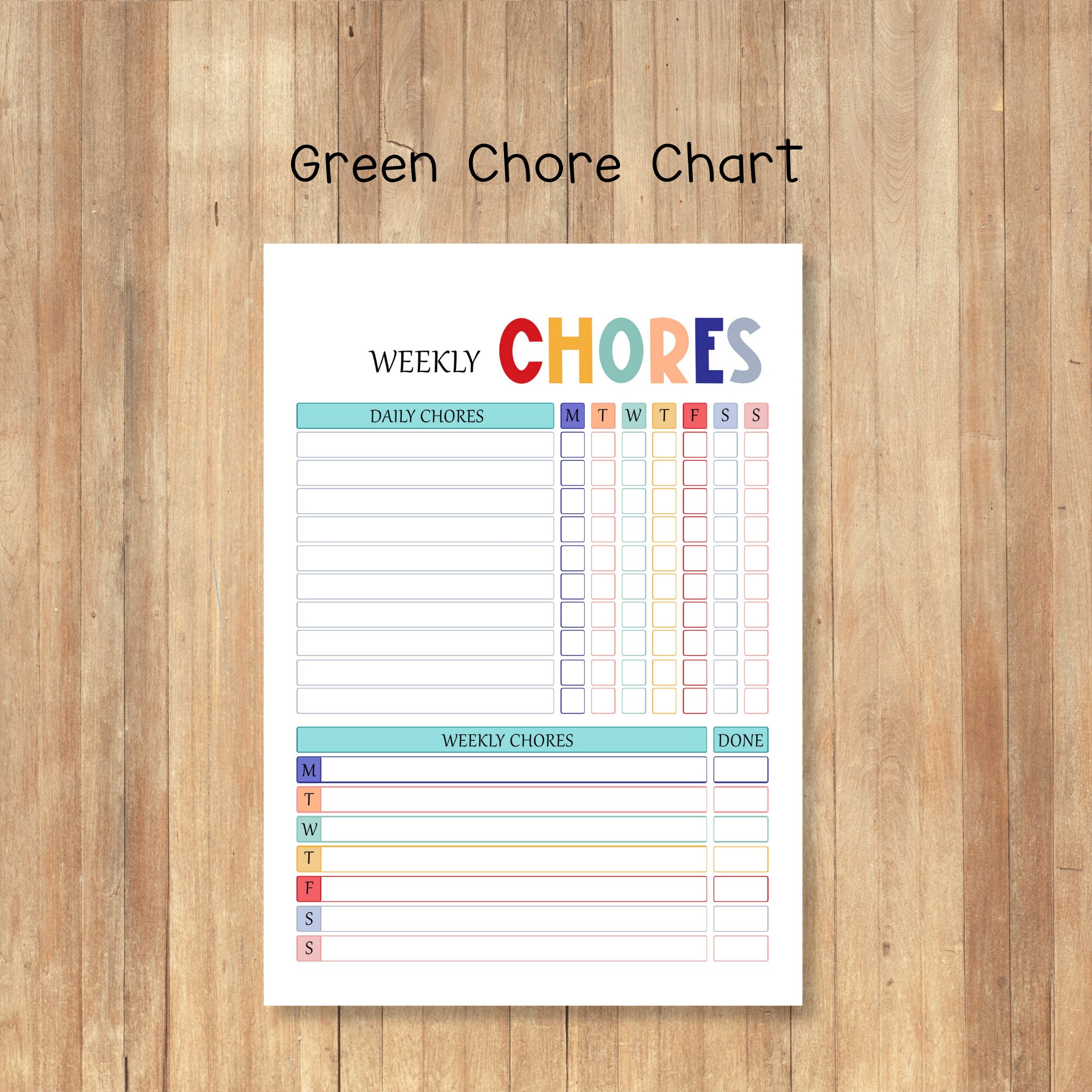 Chores Chart Printable Responsibility Chart Editable Kids - Etsy