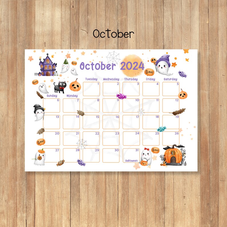 2024 Printable Calendars, Kids Calendars, Watercolor Calendars