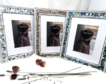White Picture Frame: Distressed, Tropical, Rustic, Seaglass, Seashell Accents