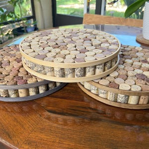 Trivet: Upcycled Wine Cork Trivets, Cork Hot Pad, Plant Tray