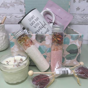 Tea Gift Box, Gift Basket, Tea cup gift, Relaxing tea gift, Gift for Her, Tea Lover Gift Set, Spa Gift Box, Spa Gift Basket