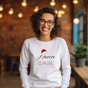 Grandma Christmas Sweatshirt, Nana Clause Sweatshirt, Grandma shirt, Nana Sweatshirt, Grandparent Sweatshirt
