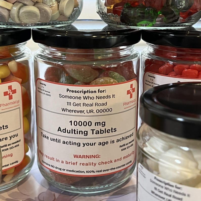 Fun Rx Label Candy Jar Rx Prescription Label, Funny Jar Labels, Fun or Gag Gift ...