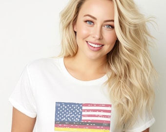 Camiseta com as bandeiras dos EUA e da Alemanha: Camiseta unissex para a Oktoberfest