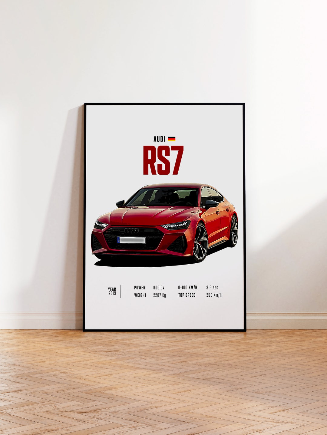 Car Poster Audi RS7 Car Poster Print Classic Car Wall Art - Etsy