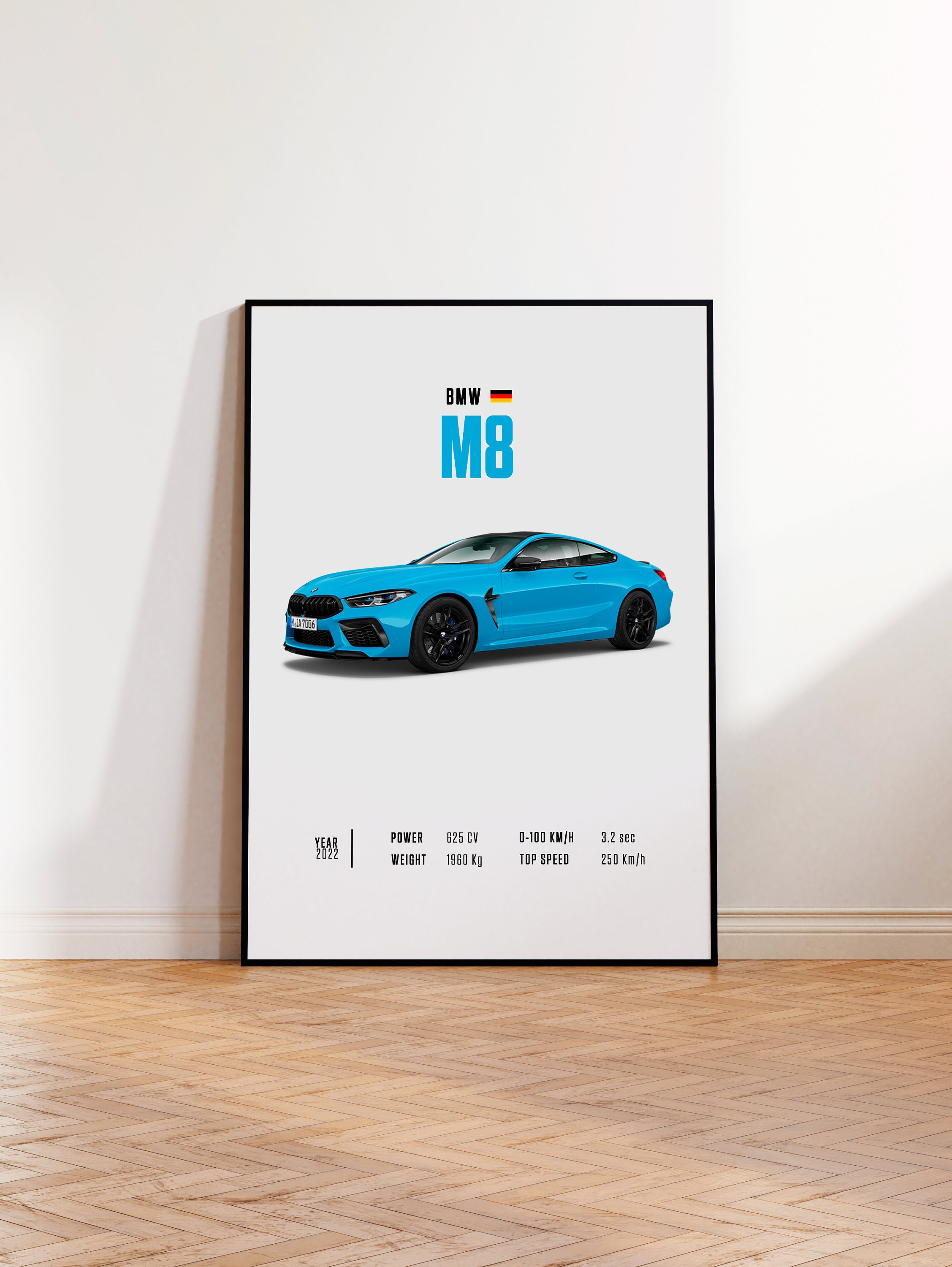 Poster de voiture de sport pour BMW M8 Hyper Car Racing Car