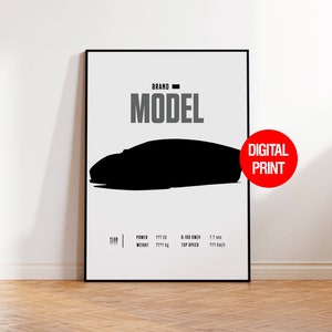 Personalisiertes Auto-Poster, Digitaldruck, Auto-Poster-Druck, Oldtimer-Wandkunst, Automobil-Dekor, Oldtimer-Poster, individuelles Auto-Portrait
