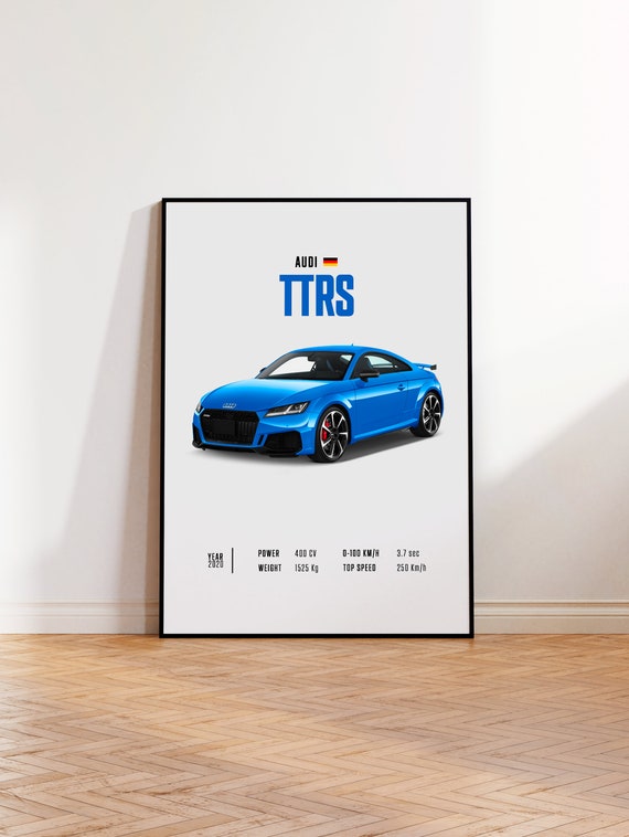 Car Poster Audi TTRS, Car Poster Print, Classic Car Wall Art, Automotive  Decor, Vintage Car Poster, Custom Car Portrait 