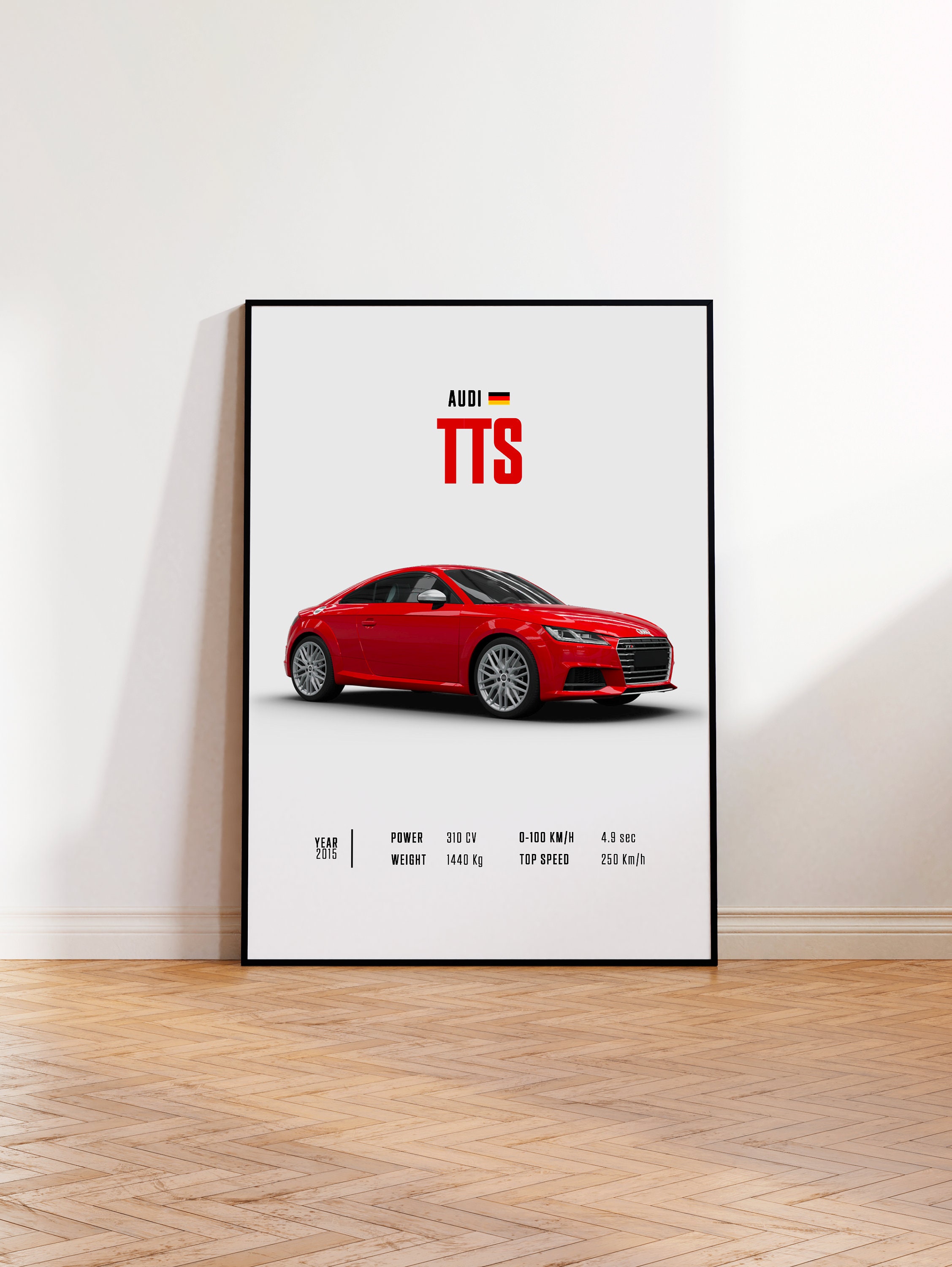Audi TT Inspired Car Poster, Audi TT Evolution Print Featuring Models: 8J,  8N, 8S. Home Decor, Kids Room Decor, Gift Idea. unframed 
