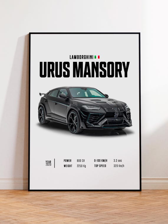 Car Poster Lamborghini Urus Mansory, Car Poster Print, Classic Car