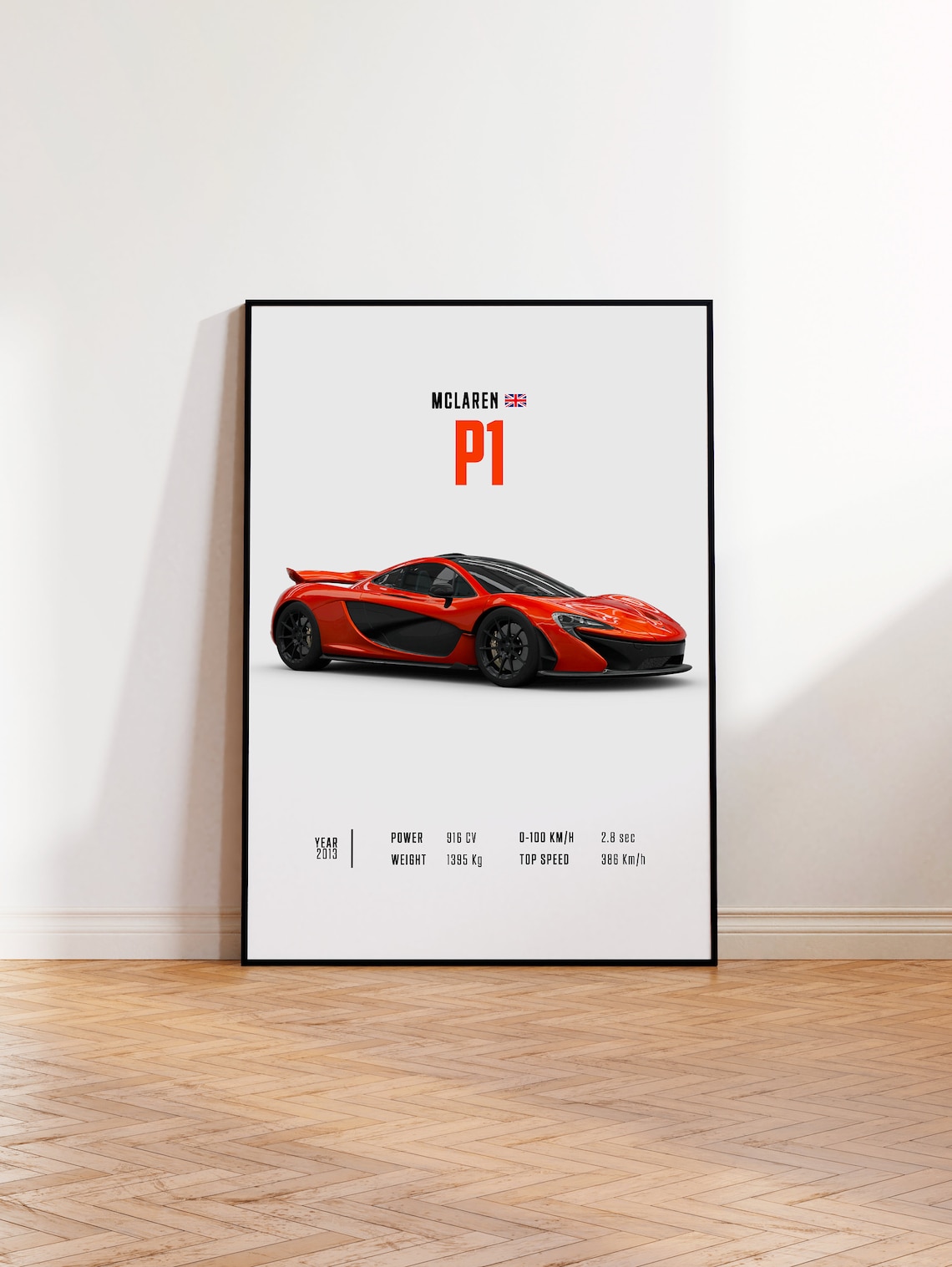 Car Poster Mclaren P1, Car Poster Print, Classic Car Wall Art