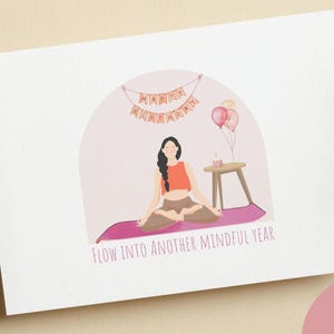Yoga Birthday Card, Printable, Gift for Friend, Gift for Daughter, Avid Yoga Enthusiast Gift, Yoga Card, Yogi Gift, Gift For Sister