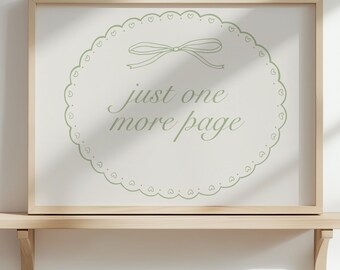 Just One More Page Print, Coquette Decor, Wall Art Print