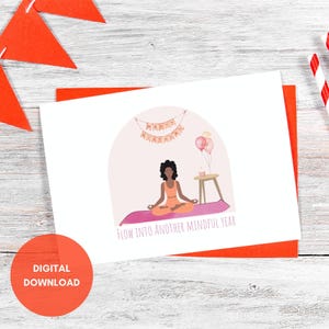 Yoga Birthday Card, Printable, Gift for Friend, Gift for Daughter, Avid Yoga Enthusiast Gift, Yoga Card, Yogi Gift, Gift For Sister