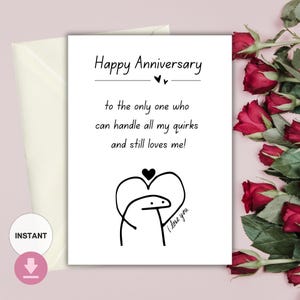 Anniversary Card, Printable, Anniversary Gift, Instant Download, Gift For Husband, Gift For Wife, Gift For Husband, Romantic Gifts