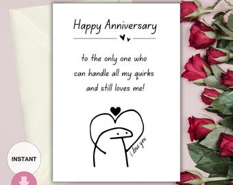 Anniversary Card, Printable, Anniversary Gift, Instant Download, Gift For Husband, Gift For Wife, Gift For Husband, Romantic Gifts