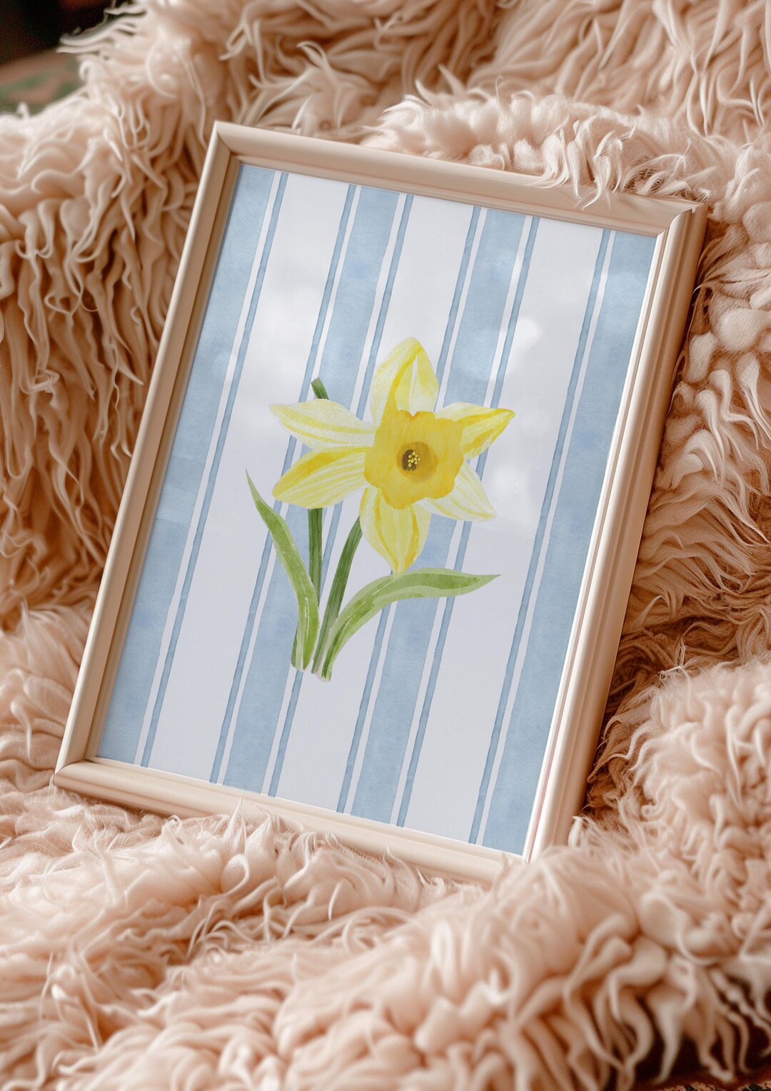 Yellow Daffodil Watercolor Wall Art Print, Spring Wall Art, Digital ...
