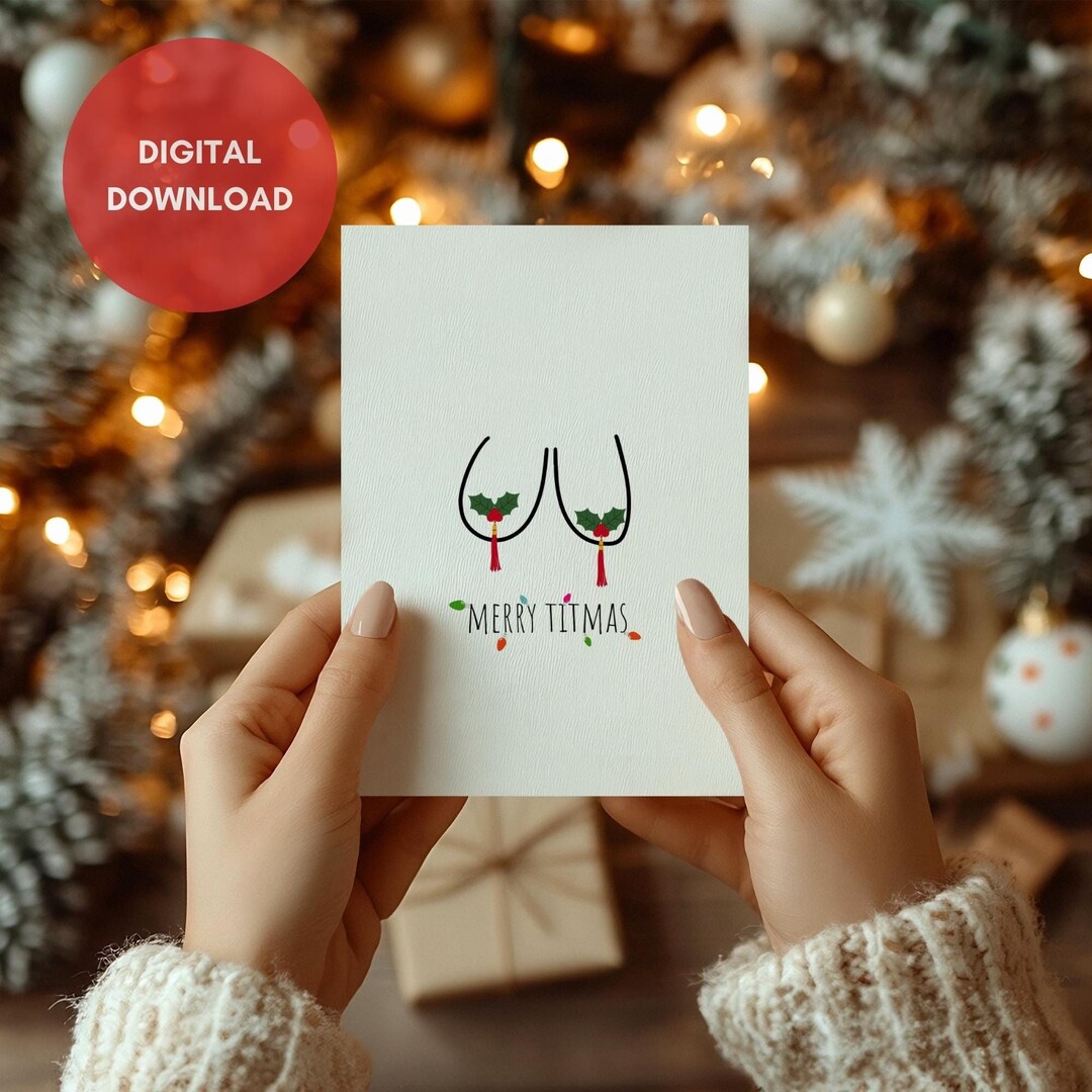 Boobie Christmas Card PrintableChristmas Cards Breast Cancer