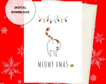 Weihnachtskarte Von Der Katze – Mit Schlüsselanhänger, Personalisierbar, Süßes Geschenk Für Katzenliebhaber