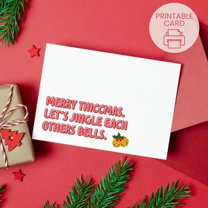 Merry Thiccmas Naughty Christmas Card, Funny Adult Holiday Card, Printable Greeting Card, Jingle Bells Xmas Gift for Friends or Partner