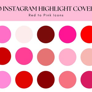 60 Rosa bis Rot Instagram Highlight Covers, Ästhetische Rosa Symbole für Instagram Branding, IG Story Icons, Iphone Symbole, Social Media Buttons