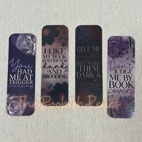 Dark romance bookmarks, trigger warning bookmark, book marks, bookmark