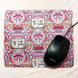 spicy books mousepad, reading computer accessories, smut desk pad, book lovers gifts