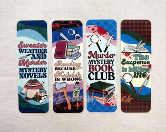 Murder Mystery Bookmarks, True crime bookmark, thriller reading accessories