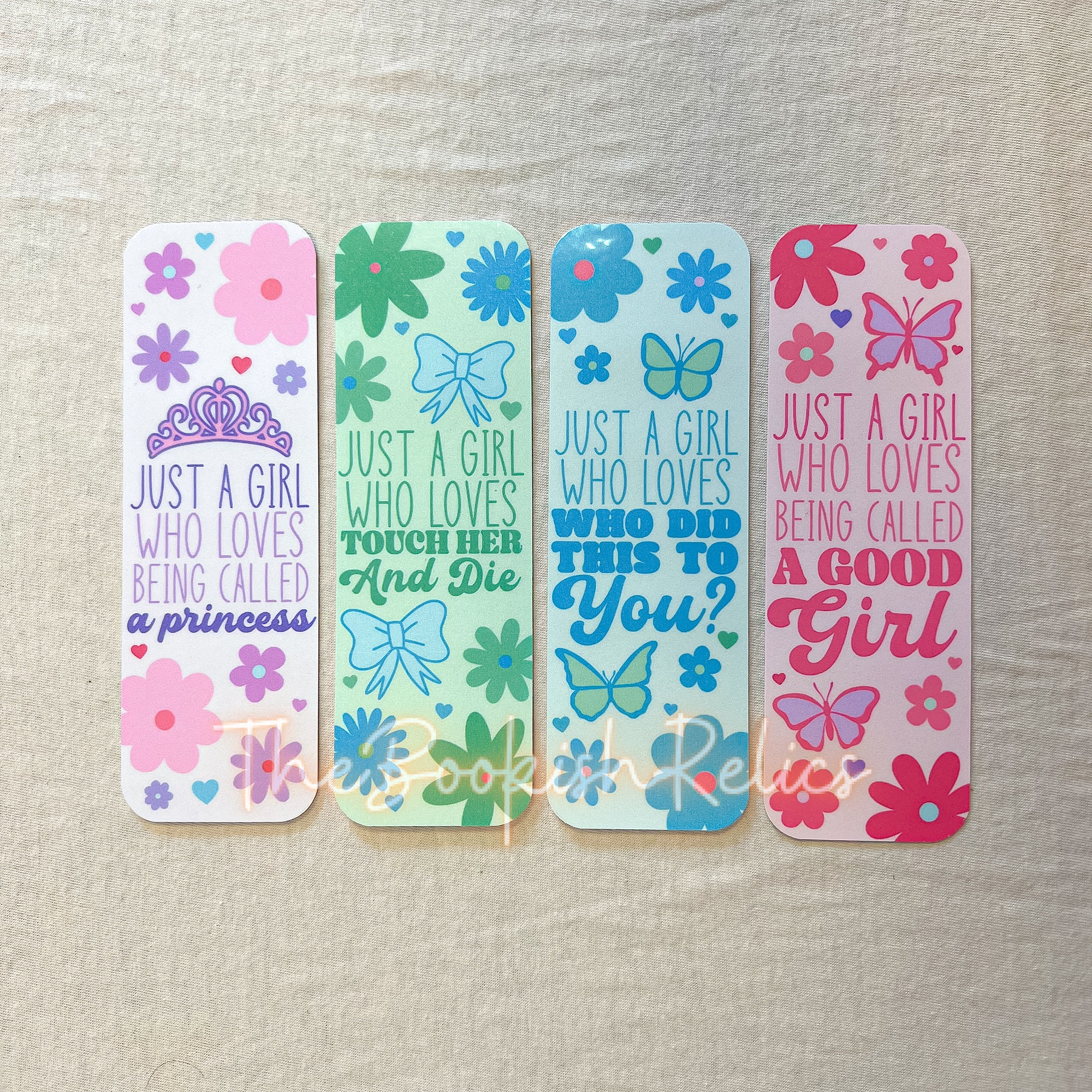 Just a girl bookmarks, Princess bookmark, Good girl book mark, trope book marks