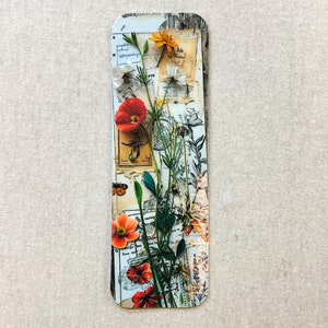 Vintage Floral Laminated Bookmark, Butterfly Accent - Etsy