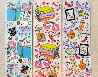 Spicy Romance Bookmark, Laminated Cardstock, Collage Bookmark