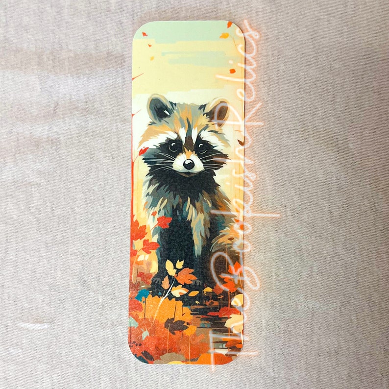 Raccoon Art Bookmark, Laminated Cardstock - Etsy