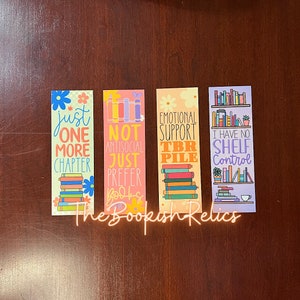 One More Chapter Bookmark, Reading Bookmarks, Shelf Control Book Mark, TBR Bookmarks