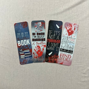 Thriller bookmarks, books, suspense books, thriller book era, suspense bookmark, book mark