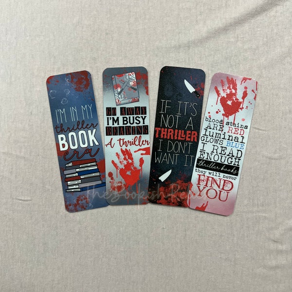 Thriller bookmarks, books, suspense books, thriller book era, suspense bookmark, book mark