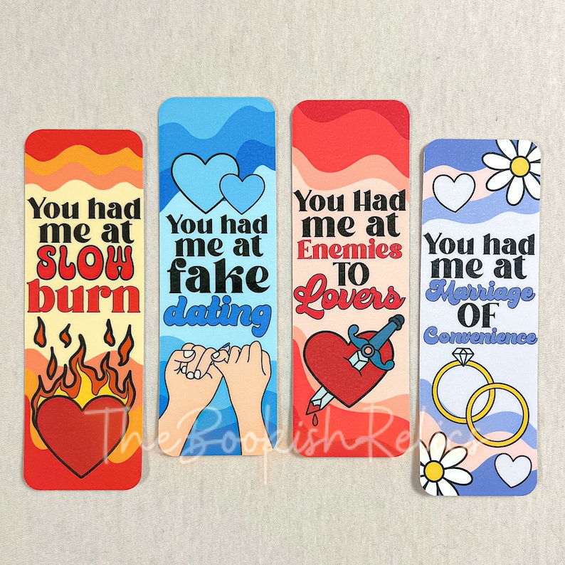Romance Trope Bookmarks, Slow Burn, Fake Dating 5
