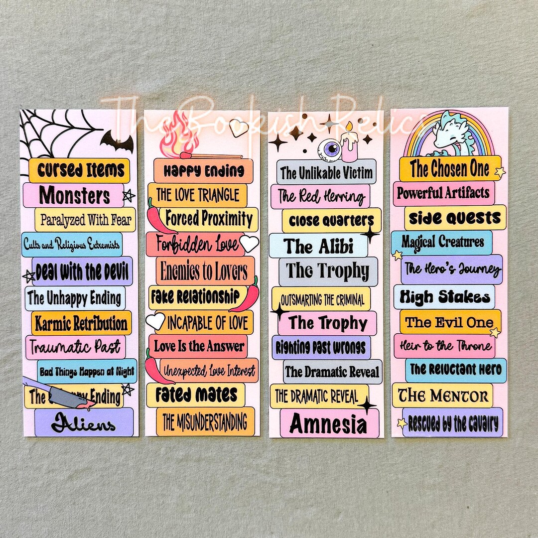 Romance Trope Bookmarks, Thriller Bookmarks, Genre Bookmarks, Reading ...
