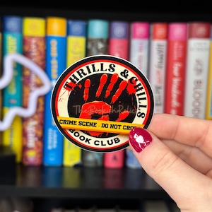 thriller stickers, mystery sticker, psychological thriller vinyl decal, reading accessories