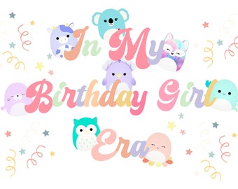 Birthday Girl Squish SVG, Clipart, Sticker, PNG (Digital Download)