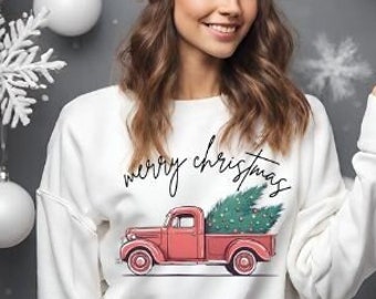 Christmas truck PNG digital download