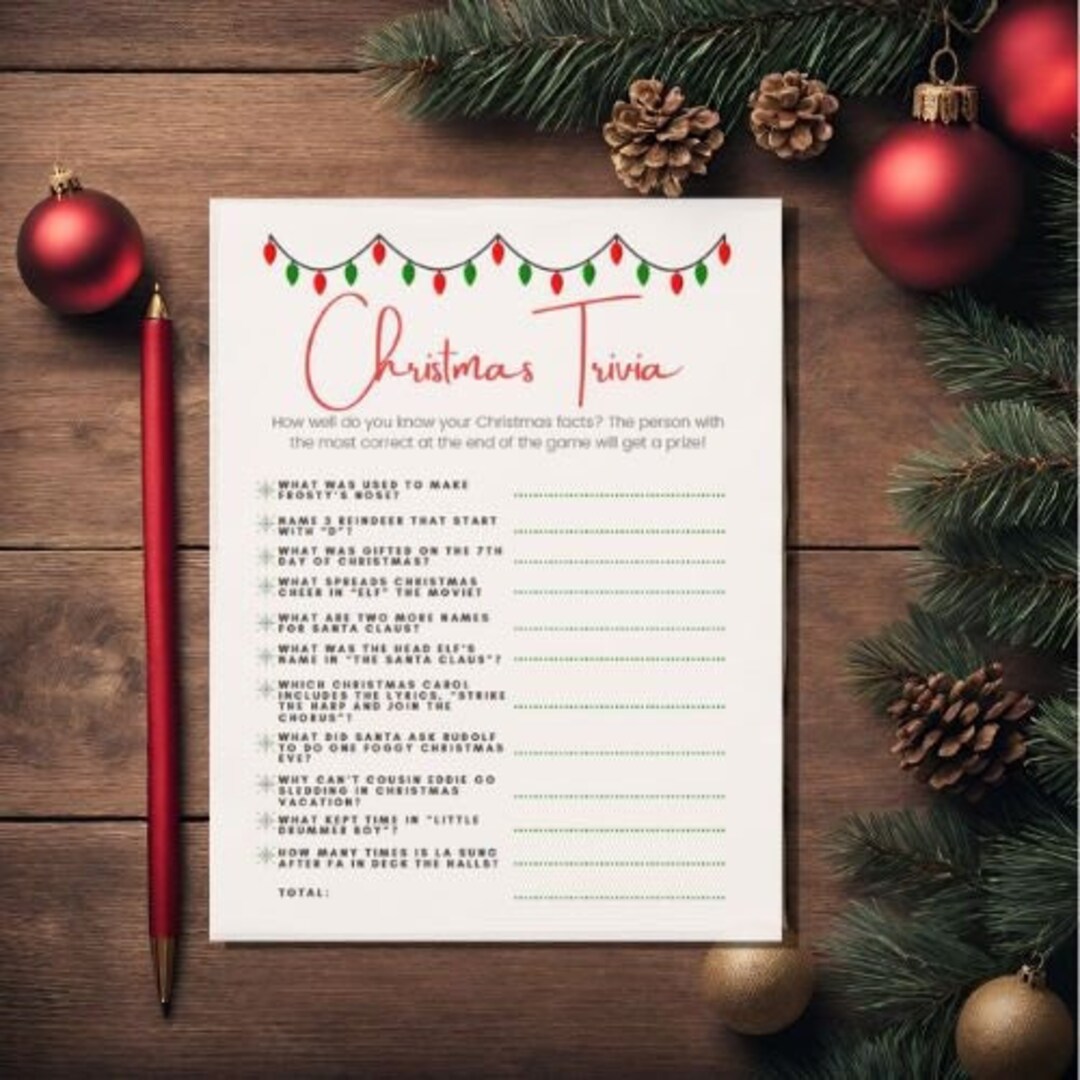 Christmas Trivia PDF Instant Download - Etsy