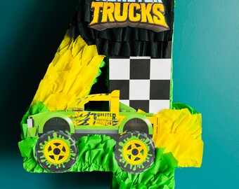 Hot wheels monstertrucks geïnspireerde pinata