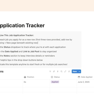 Notion Job Application Tracker | Digital Job Hunt Organizer | Modern Resume Tracker | Notion Template for Career Planning