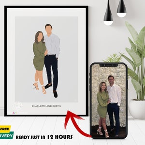 Faceless portrait custom, faceless portrait print, digital portrait from photo, custom digital portrait, custom illustration