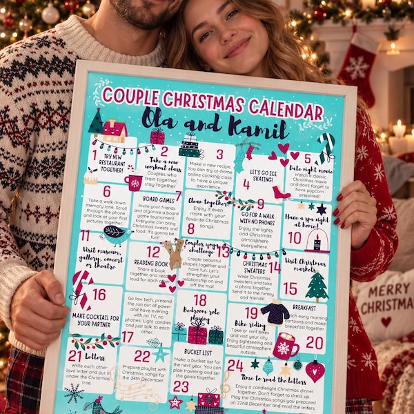 Personalized Couple's Activity Advent Calendar (Printable), Christmas Romantic Activities, Christmas Advent Calendar, Couples, Winter 2026