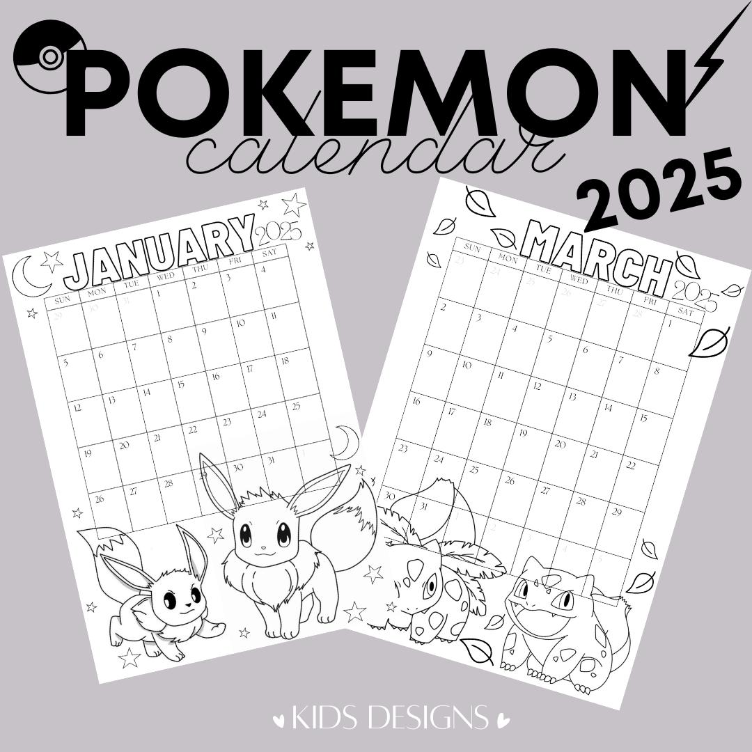 pokemon-calendar-2025-coloring-pages-calendar-kids-calendar-printable-pikachu-home-school-calendars-kids-monthly-calendar-a3-and-a4-etsy