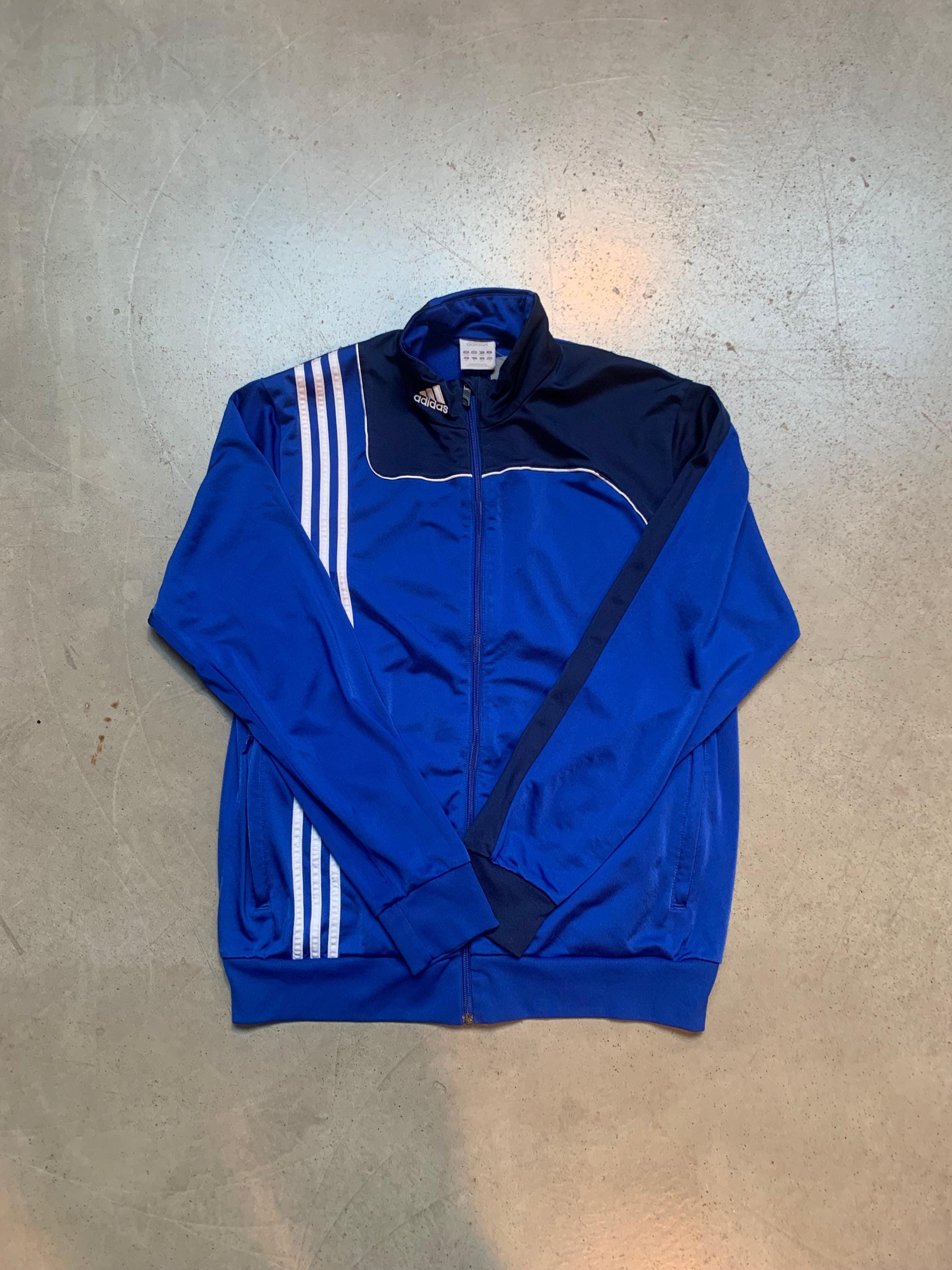 Adidas Men's XL Retro Blue and Navy Track Jacket - Stylish