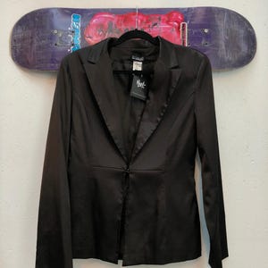 Elegant Vintage Black Blazer for Women Size L