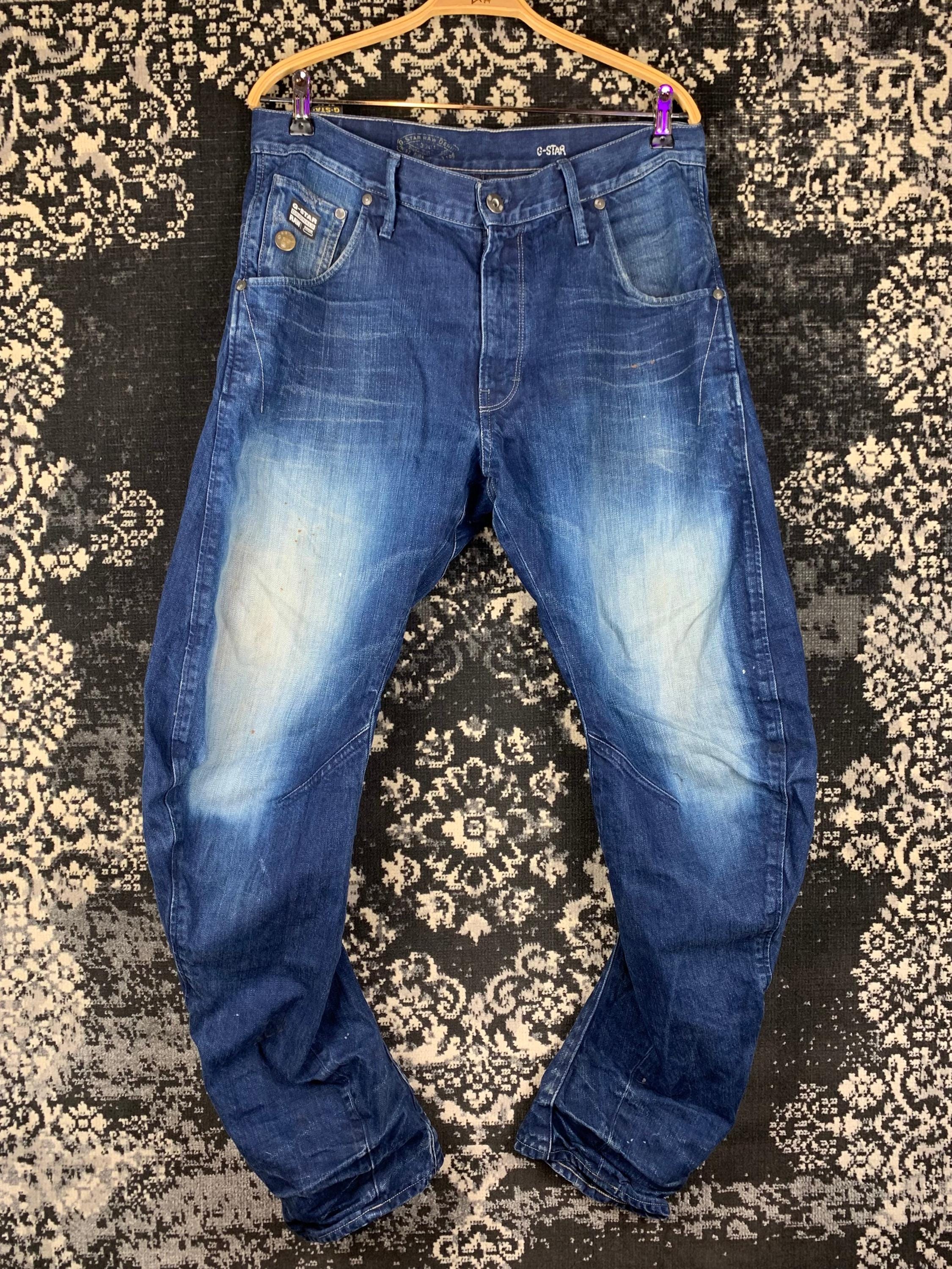 Jean Homme G-Star Comwood Taille 27 Jambe 34 - Bleu Clair Délavé - Occasion Très Bon État - Denim