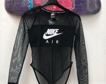 Nike Air Black Mesh Long Sleeve Bodysuit - Women’s M
